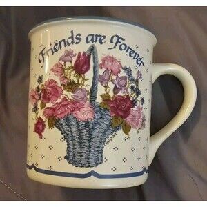 Friends Are Forever Coffee Mug Cup Potpourri Press 1988 Flower Basket Floral